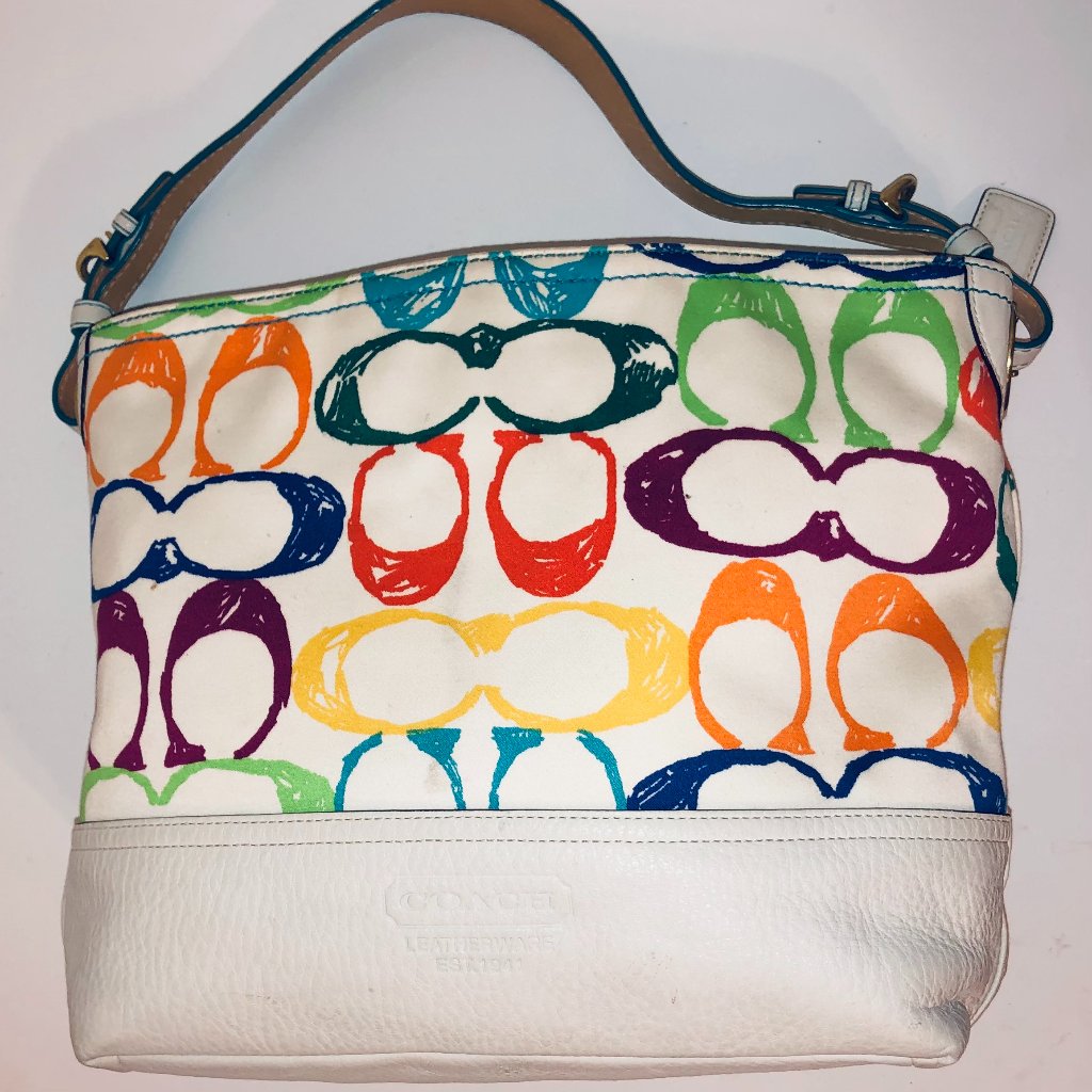 Limited Edition Tote Large Scribble Color Signature Multicolor Shoulder Bag